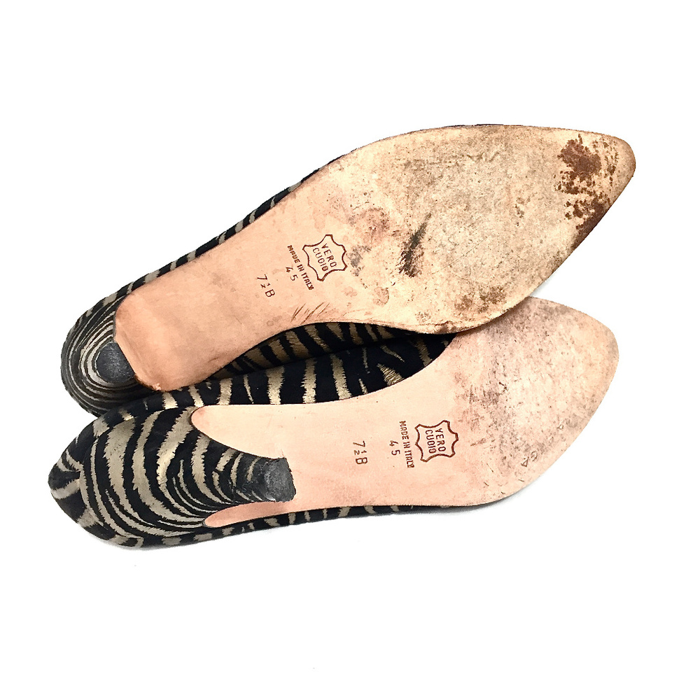 Vintage Via Spiga Suede Tiger Striped Heels 7.5 - Picture 8 of 8